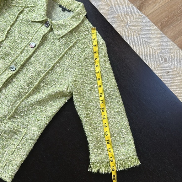 Cynthia Max Vintage Chartreuse Green cropped Blazer Jacket - Picture 9 of 9